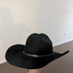 Justin Boots Black Cowboy Hat with Studded Band